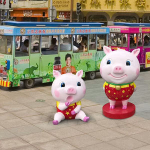 Escultura de Cerdo Rosa en 3D de Fibra de Vidrio, Modelo S109, Grande, Moderna, Personalizada, para Decoración de Exteriores, Parques, Centros Comerciales, Regalos, Modelo de Mano - Product Image 5