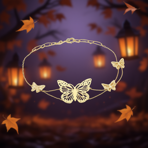 Bracelet chaîne papillon doré pour femmes, bijoux fins élégants, cadeau d'Halloween - Product Image 2