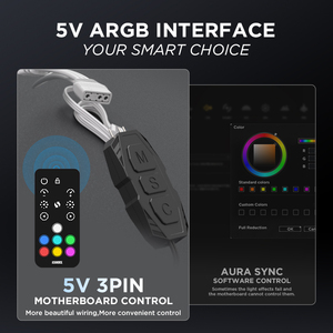 Asiahorse - Kit de Cables de Extensión para Fuente de Alimentación RGB ARGB, ATX de 8 Pines y 24 Pines, Tira de Luz RGB Dual Triple para Cables de Extensión de Fuente de Alimentación - Product Image 3