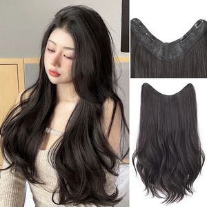 One-Piece <b>Micro</b>-Curl Hair <b>Extensions</b> Long Volume U-Shaped Seamless For Women - Product Image 3