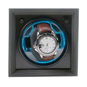 Remontoir de <span class=keywords><strong>montre</strong></span> simple de lumière LED bleue de grain de bois gris de luxe boîte de remontoir de <span class=keywords><strong>montre</strong></span> automatique muet intelligent - Product Image 1