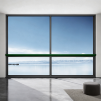 Système de fenêtres coulissantes panoramiques en aluminium à rupture de pont thermique personnalisées, grande vue, verre trempé, pour villa extérieure