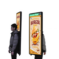 Panneau publicitaire LED rectangulaire pour sac à dos, affiche imprimée avec cadre en aluminium, écran numérique, panneau mobile