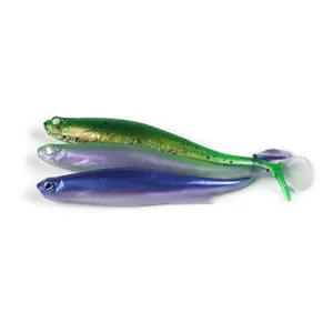 Isca macia de sal e peixe, cor dupla, 80mm, 4.0 ", 7g, melhor qualidade fs05