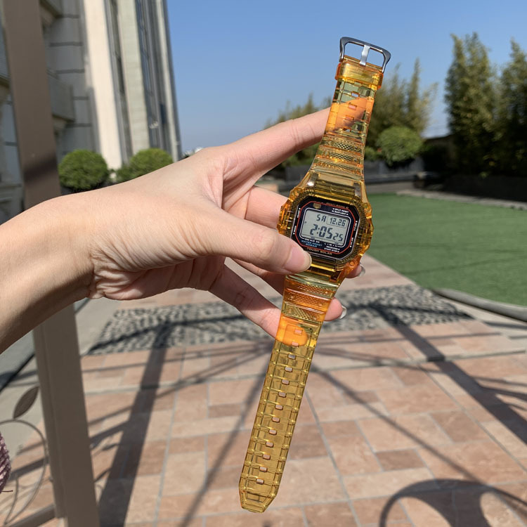 Jelly orange silver buckle