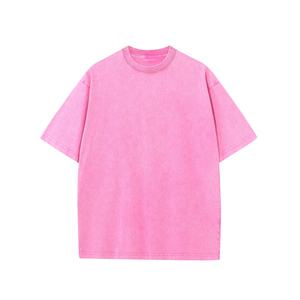 Camiseta con cuello redondo Vintage de calle alta y logotipo personalizado, camisetas lavadas con ácido con estampado de Hip Hop, ropa de calle de algodón 100%, camisetas para hombres - Product Image 2