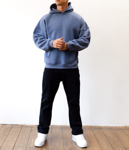 Sweat-shirt à capuche oversize pour homme, couleur unie, en molleton de coton, décontracté, pour l'automne, coupe classique, sweats à capuche et sweat-shirts pour homme - Product Image 3