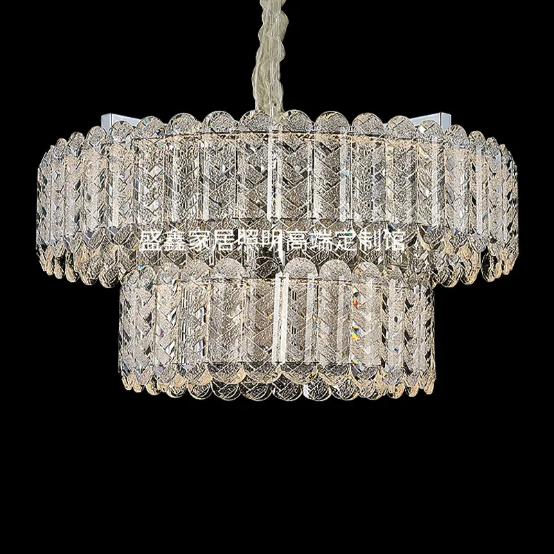 Großhandel Kristall Luxus Projekt LED-Kronleuchterlampe für Wohnzimmer Schlafzimmer Villa Hotel nordischer Ring dekoratives Kronleuchterlicht