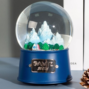 Caja Musical <span class=keywords><strong>de</strong></span> <span class=keywords><strong>Cristal</strong></span> Azul <span class=keywords><strong>de</strong></span> 100 mm con Diseño <span class=keywords><strong>de</strong></span> Montaña Nevada y Lago, Placa <span class=keywords><strong>de</strong></span> Metal, Regalo Promocional <span class=keywords><strong>de</strong></span> Marca, Globo <span class=keywords><strong>de</strong></span> <span class=keywords><strong>Nieve</strong></span> Musical - Product Image 2