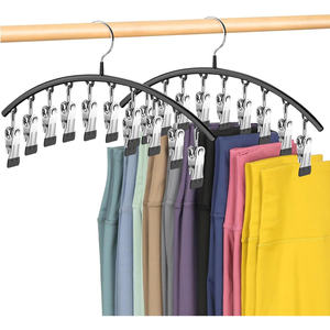 Cintre à linge multifonctionnel en acier inoxydable avec 10 pinces, résistant au vent, en métal - Product Image 1