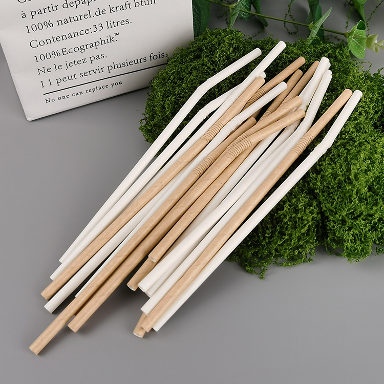 Free Samples Wood Pulp Compostable Degradable Custom Paper Straws Disposable Bubble Tea Paper Straw
