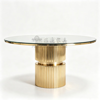 Großhandel Modernes Goldenes Esszimmer-Set 6-Sitzer Langlebiger Hochzeits- und Bankett-Tisch für Hotel, Esszimmer und Wohnzimmer