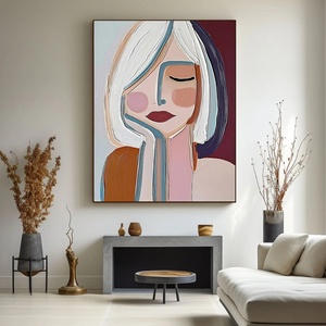 Arte Mural 3D Vertical, Colorido, Abstracto, Minimalista, Contemporáneo, sobre Lienzo, Regalo para la Inauguración de una Casa - Product Image 4