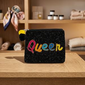 Porte-monnaie perlé fait main, pochette carrée brodée multicolore, sac à monnaie zippé tendance pour usage quotidien, idéal pour cadeaux de fête - Product Image 3
