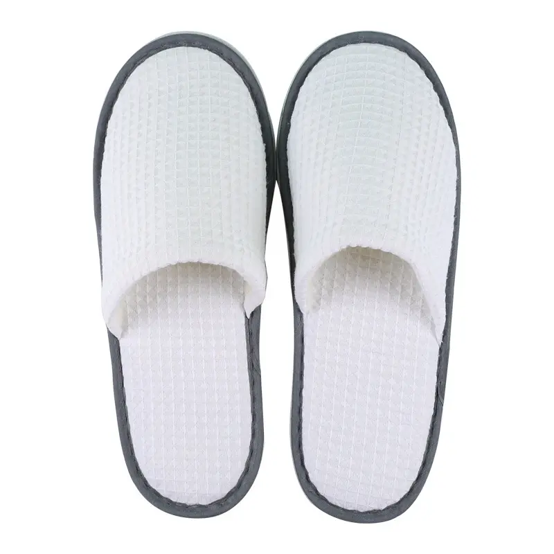 Hotel /Airlines / Resorts/ Spa Disposable Washable White Waffle Soft Comfortable Fabric Slippers