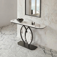 Console de salon, d'entrée ou de couloir, table moderne, écologique, en acier inoxydable doré, meubles de luxe pour la maison