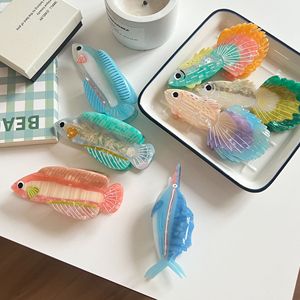 New Ocean Series Acetato Guppy y Silver Arowana Claw Clips Parte posterior de la cabeza para mujer - Product Image 4