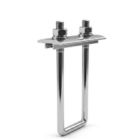 UISOLAR – Pince de fixation centrale en aluminium de type U à double trou pour panneaux solaires, pour système de support photovoltaïque à tubes carrés – Vente directe usine