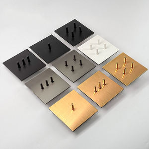 LangYeao Ретро Роскошный Черный тумблер и переключатель управления с панелью из нержавеющей стали 1/2/<span class=keywords><strong>3</strong></span>/4 Gang 2 Way 110-250 V - Product Image 5