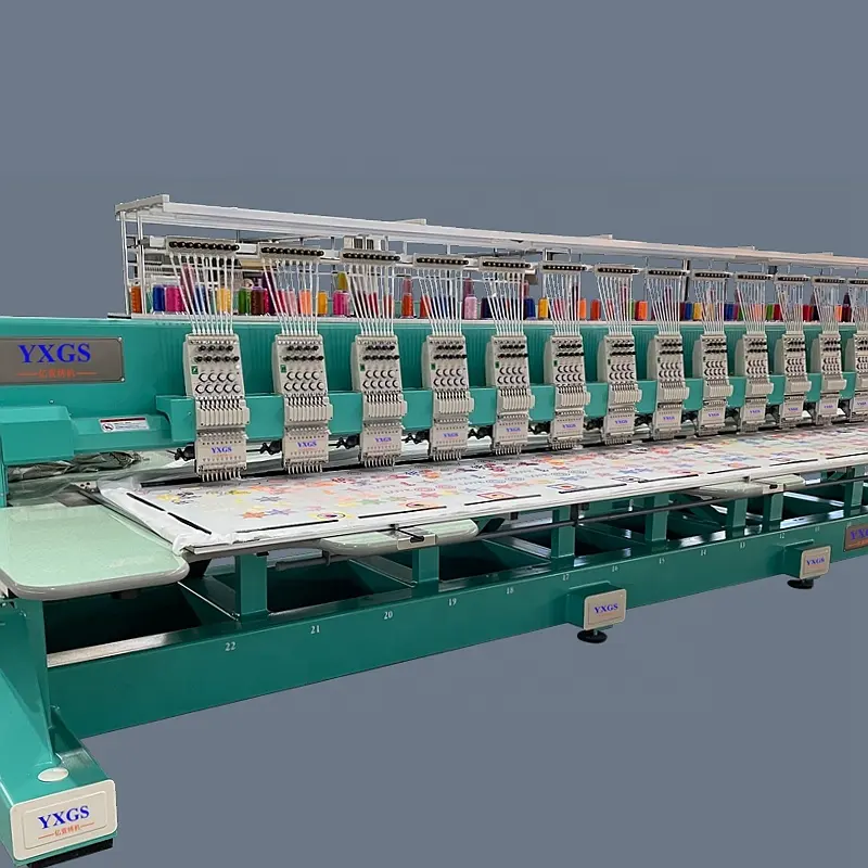 Промышленная вышивальная машина для продажи, коммерческая полностью автоматическая компьютеризированная вышивальная машина с 15 головками, производитель