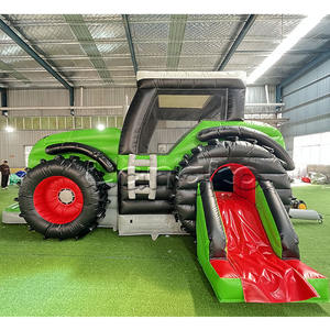 Langko Tracteur Gonflable Vert, Piste de Course de Karts Gonflables, Aire de Jeux Gonflable Commerciale Extérieure, Castillo Inflable - Product Image 3