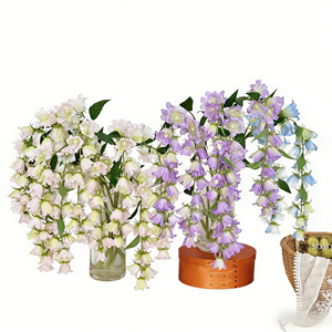 กระดิ่งลมดอกลิลลี่ออฟวาลลีย์ทำมือจากผ้าไหมประดิษฐ์ ตกแต่งด้วยดอกไม้ห้อยระย้า สำหรับงานแต่งงาน ตกแต่งบ้าน และถ่ายภาพ - Product Image 1