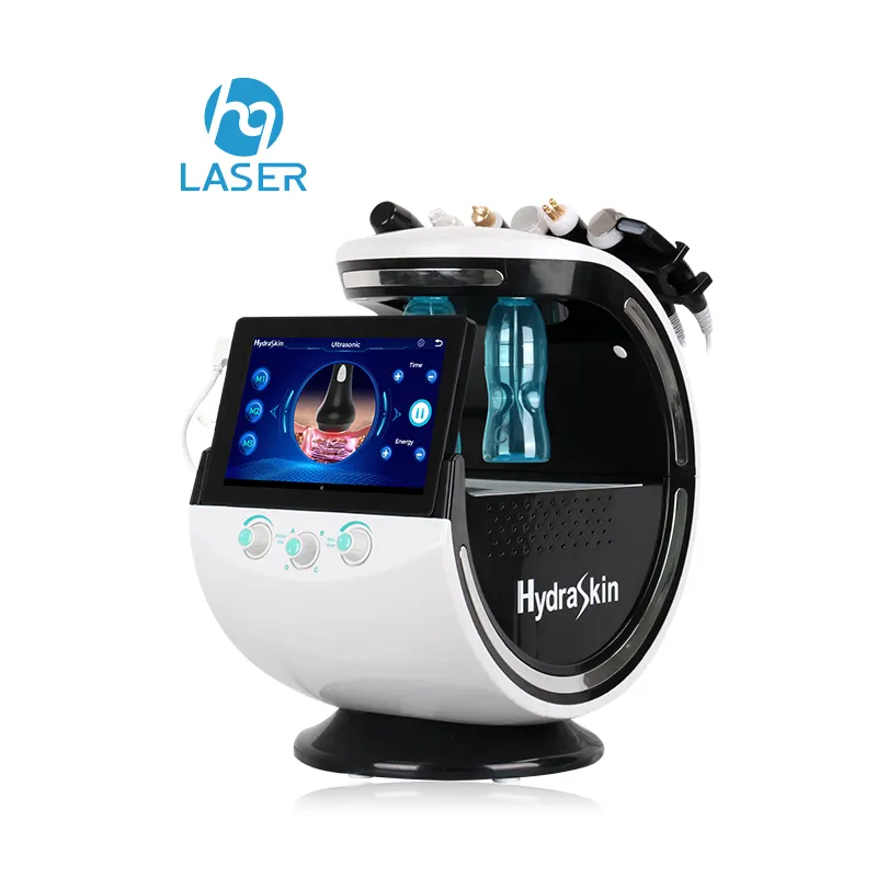 HONGQI 7 in 1 Smart Ice Blue Oxygen Facial RF Aqua Skin Dermabrasion Hydrofacials oxygen hydra Machine