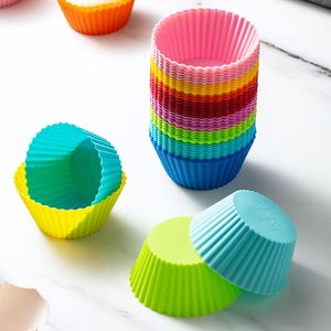 Silicon Muffin Cup Rainbow Color Muti-color <b>Silicone</b> Cupcake Liners Holders <b>Baking</b> Cup Candies Cupcake Wrap Holder - Product Image 1