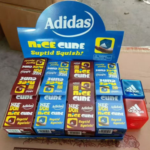 Juguete Antiestrés <span class=keywords><strong>Adidas</strong></span> Needoh Nice Cube, Cubo de Gel Azul y Rojo, Sensorial, para Aliviar el Estrés, Regalo para Niños, Adultos y Fanáticos del Deporte - Product Image 1