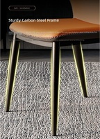 Chaises de salle à manger d'extérieur en cuir italien de style nordique, design moderne et luxueux, avec dossier haut, en métal, pour hôtels et restaurants