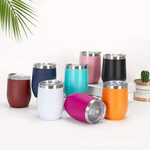 แก้วกาแฟเคลือบผงขนาด12ออนซ์พร้อมฝาปิดทำจากสเตนเลสสตีลหุ้มฉนวนผนังสองชั้นโลโก้ที่กำหนดเองสีสันสดใส - Product Image 5