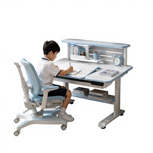 GON Adjustable Modern Square Plastic Kids <b>Study</b> Writing <b>Desk</b> with Tablet Holder Drawer Storage for 1 Home School - Product Image 1