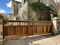Puerta Batiente de Madera Premium Qifan con Refuerzo Diagonal en X – Estilo Rústico para Villa y Patio