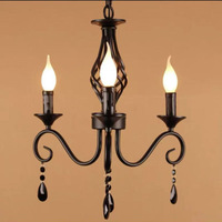 Lustre à bougies vintage de style français, lampe de salon de style américain, éclairage en fer de style pastoral simple pour salle à manger et chambre à coucher