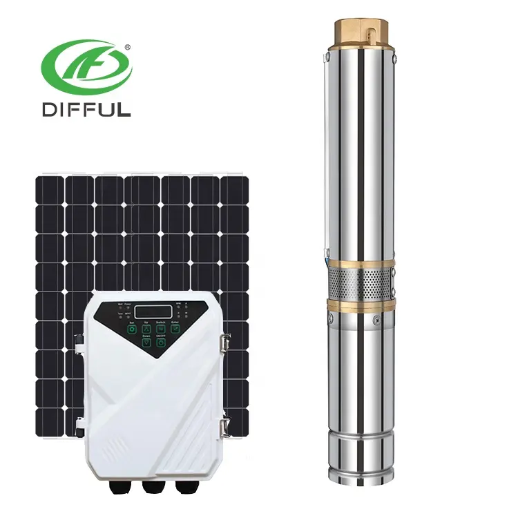 Minibomba de água solar dc, china diful marca mini dc bomba de água solar dc profunda para agricultura 1hp dc bomba submersível solar 72 v