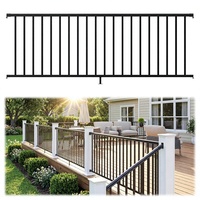 Kit de garde-corps de balcon traditionnel 36 po de hauteur x 8 pi de largeur, finition noire texturée, revêtement en poudre AAMA 2604, protection UV, résistant à la rouille
