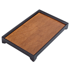 Bandeja de Té Cuadrada de Bambú Tejido, Estilo Japonés, Soporte para Tetera, Bandeja Decorativa para el Hogar - Product Image 5