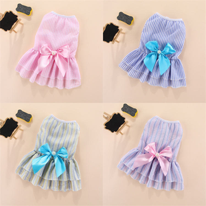 Vestido de Verano C097 para Perro, Estilo Princesa, Multicolor, con Estampado a Cuadros, Malla de Algodón Transpirable, Lavable, Plegable y Portátil - Product Image 3