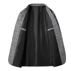 <span class=keywords><strong>Blazer</strong></span> à <span class=keywords><strong>carreaux</strong></span> pour <span class=keywords><strong>homme</strong></span>, coupe ajustée, décontracté, pour mariage, vente en gros 2024 - Product Image 6