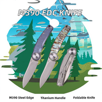 Nouveau design de couteau à lame pliante de camping en gros M390 acier EDC Sharp DIY OEM avec manche en alliage de titane TC4