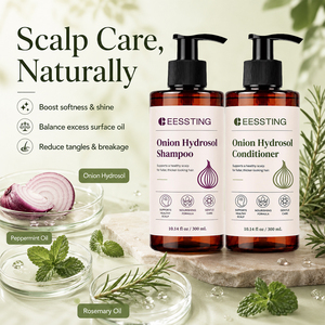 Tratamiento capilar orgánico vegano nutritivo e hidratante OEM/ODM, limpieza profunda para el cuidado de pelucas, champú y acondicionador con hidrosol de cebolla - Product Image 3