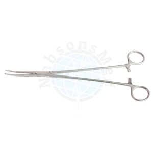 เครื่องมือผ่าตัดสแตนเลสสตีล NABSONS MED Collier Anderson Curved Vascular Clamp ขนาด 11 นิ้ว 27.9 ซม. สำหรับหนีบหลอดเลือด ใช้ซ้ำได้ ได้รับมาตรฐาน CE - Product Image 1