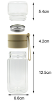 Offre Spéciale : Tasse en Verre Borosilicate en Forme de Canette avec Couvercle en Bambou et Paille en Verre, Logo Personnalisé, Idéale pour Jus, Café, Thé