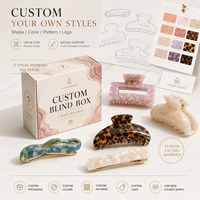 Boîte Mystère Personnalisée d'Accessoires Capillaires – Vente en Gros, Logo Personnalisé, Emballage Couleur, Pinces à Cheveux en Acétate pour Marques de Boutiques