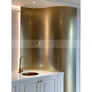 Revêtement mural décoratif en acier inoxydable fini avec revêtement de couleur PVD EX787, plaques en acier inoxydable sablé - Product Image 5