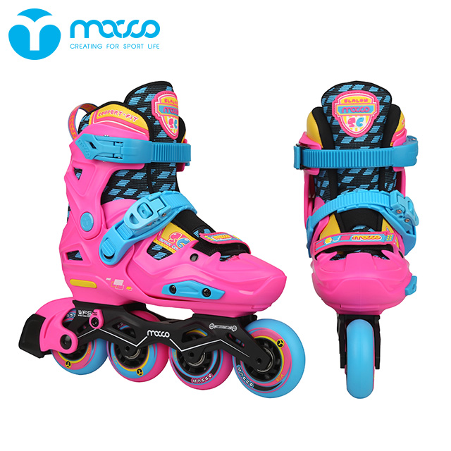 Детские роликовые коньки macco, защитное снаряжение с замковыми колесами, S6 K8, розовый цвет
