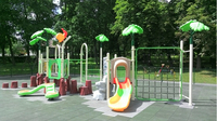 Équipement de terrain de jeux commercial, série Sunshine Dream, structure de jeu multi-glissades pour enfants, pour parc, maternelle