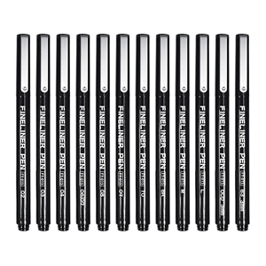 Stylos Extra-fins, lot <span class=keywords><strong>de</strong></span> 12 stylos noirs à <span class=keywords><strong>encre</strong></span> Fineliner, <span class=keywords><strong>encre</strong></span> d'archive imperméable, <span class=keywords><strong>croquis</strong></span>, Anime, Illustration d'artiste - Product Image 1