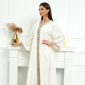 Sıcak satış Dubai arap orta doğu islam elbise kadın müslüman abiye Abaya müslüman uzun elbiseler