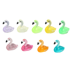 Figurines miniatures de flamants roses Lanshuo en résine plastique, qui brillent dans le noir, pour la décoration d'aquarium et la création de bijoux DIY - Product Image 3